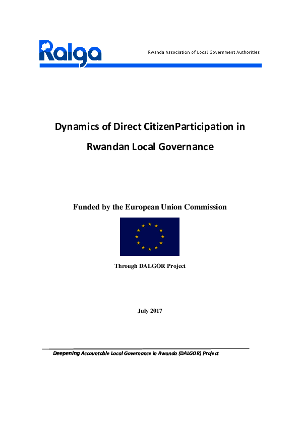 Dynamics of Direct Citizen Participation in Rwanda Local Governance
